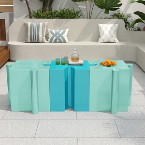 Christopher Knight Home Owen Modern 3-Piece Patio Lightweight Concrete Modular Side Tables Set with Interlocking Design - 1 of 4