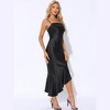 INSPIRE CHIC Women's Summer Satin Spaghetti Strap Elegant Sleeveless Square Neck Cocktail Midi Dress - 4 of 4