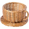 Vintiquewise Wicker Saucer Coffee Mug Cup Decorative Gift Basket Desk Organizer - 2 of 4