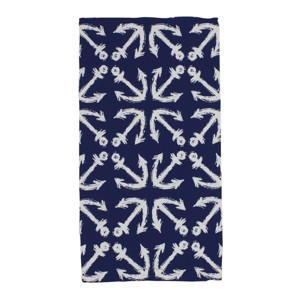 Beachcombers Navy Anchor Tea Towel - 1 of 1