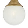 Possini Euro Design Jaime 7 3/4" Mid Century Modern Art Deco Semi Flush-Mount Ceiling Light Fixture Kitchen Foyer Globe Warm Brass Finish White Glass - 3 of 4
