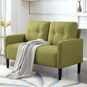 Sapphtopaz 51.2" Loveseat Couch Sofa - Compact Upholstered Furniture with Sturdy Frame, Cozy Seating for Living Room, Bedroom & Small Spaces - 1 of 4