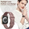 HTUTWOO Apple Watch Band Sunflower Engraved Band 38mm 40mm 41mm,Lace Hollow-out Strap for iWatch Series 9 8 6 5 4 3 2 1 Ultra - 2 of 4