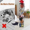 MOEPISY Ball Storage Rack with Small Bottom Ball Holder, 3 Adjustable Elastic Cords Sports Equipment Organizer, 4 Layer with mesh top - 2 of 4