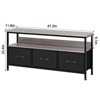 TV Stand with 3 Fabric Drawers, TV Cabinet for 55 Inch TV, Modern Living Room Storage TV Stand - 3 of 4