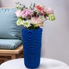 Rbied Slender Vase with Water Ripple Pattern, Featuring Elegant Lines, Perfectly Suited for Delicate Flowers - 2 of 3