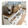 White/Black 51" Farmhouse Sideboard Buffet Cabinet, 3 Drawers & 4 Barn Door, Wood Coffee Bar Storage - 4 of 4