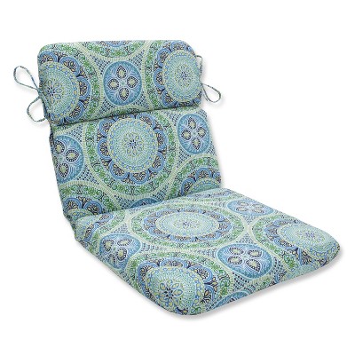 Outdoor indoor Delancey Blue Rounded Corners Chair Cushion