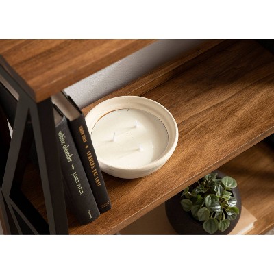 Rustic Brown and Black 3-Tier Floating Wood Wall Shelf