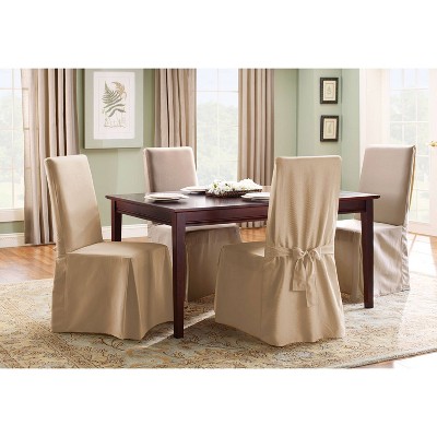 Duck Long Chair Slipcover Tan Sure Fit Cotton Duck Stretch Fit   GUEST C28b9756 C1c9 405d 9512 915bd0cfd955