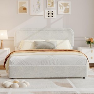 Bed Frame with Headboard & 2 Storage Drawers, Wooden Slats Support, No Box Spring Needed, Noise Free & Easy to Assemble - 1 of 4