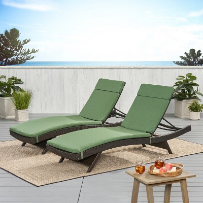 Christopher Knight Home Salem Outdoor Water Resistant Fabric Chaise Lounge Cushions (Set of 2)