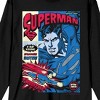 Superman Original Comic Book Cover Art Women's Black Long Sleeve Crew Neck Tee - 2 of 3