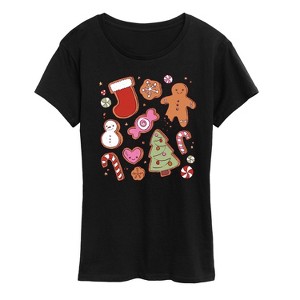 Women's - Instant Message - Kawaii Christmas Treats Women's Short Sleeve Graphic T-shirt Short Sleeve Graphic T-Shirt - 1 of 4