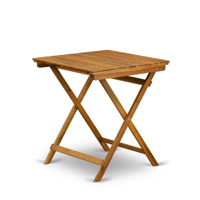 East West Furniture 3-Pc Outdoor Bistro Table Set Includes a Folding Dining Table & 2 Folding Side Chairs Perfect for Garden, Terrace, Bistro, & Porch