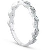 Pompeii3 1/8ct Diamond Infinity Wedding Ring Womens Stackable Wedding Band 14k White Gold - 2 of 4