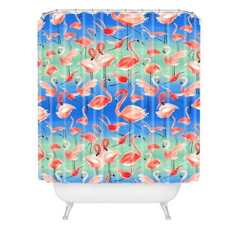 Ninola Design Summer Pink Flamingos, Pink Flamingo Shower Curtain Target