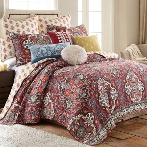 Khotan Red Pillow Sham and Quilt Set - Levtex Home - 1 of 4