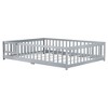 Whisen Twin Size Montessori Floor Platform Bed with Built-in Book Storage Rack on Headboard - 2 of 4