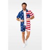 OppoSuits Men's Summer Set - American Flag Printed Top And Shorts - 3 of 4
