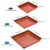 Unique Bargains Indoor Outdoor Plastic Square Flower Drip Tray Plant Pot Saucer 6-in-1 Set Red 6 7 10 Inch - 2 of 4
