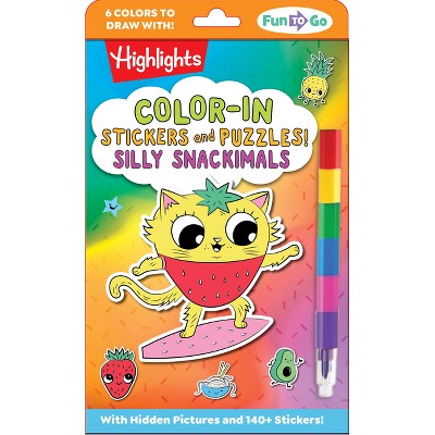 Color-In Stickers and Puzzles! Silly Snackimals - (Highlights Fun to Go) (Paperback)