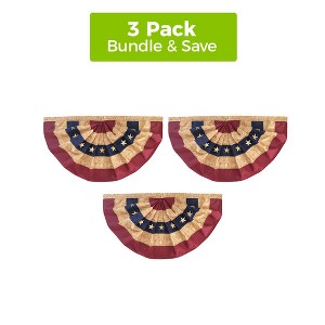 Briarwood Lane 4th of July Tea Stained Patriotic Bunting 36" X 18" (Set of 3 1x1 For 4th of July Bundle - 1 of 4