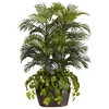Nearly Natural 4.5-ft Double Areca with Vase & Pothos Artificial Plant - 2 of 3