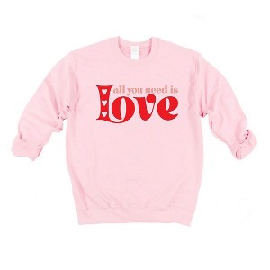 Simply Sage Market Women's Graphic Sweatshirt All You Need Is Love Hearts - 1 of 4