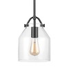 Globe Electric 1-Light Matte Black Pendant Light with Clear Glass Shade: ETL Listed, Adjustable Height, E26 Base - 2 of 4