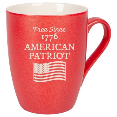 100 North United States of America 10 Ounce Crimson Red Metallic Finish, Comfortably Fits Your Hands, New Bone China Coffee Tea Cup Mug, Free Since