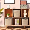 Aoibox 11 Inch Cube Storage Bins Woven Cotton Rope Baskets for Shelves Organizing Toys Nursery Square Brown 3 Pack - 2 of 4