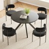 Mid-Century Dining Table for 4-6 Person,47" Round Wooden Dining Tabletop and Metal Frame for Kitchen,Dining Room,Living Room - 3 of 4