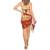 LA LEELA Womens Halloween Pareo Pirates Skull Casual Swimsuit Cover Up Sarong Mini Skirt Beach Wrap for Women One Size Short Caribbean Pirates, Red - 4 of 4