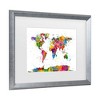 Trademark Fine Art Michael Tompsett Map of The World Watercolor Matted Framed Art - 3 of 4