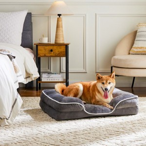 LAOTIES Orthopedic Memory Foam Pet Bed for Small Dogs And Cats,Washable Cover,Waterproof,Non Slip - 1 of 4