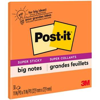3M Notepad Post-it Big Notes Super Sticky 30 Shts 11"x11" OE BN11O