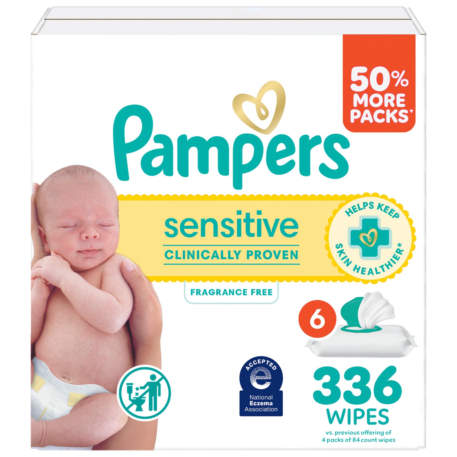 Pampers Sensitive Baby Wipes - 336ct: Hypoallergenic, Paraben-Free, Pop-Up Dispenser