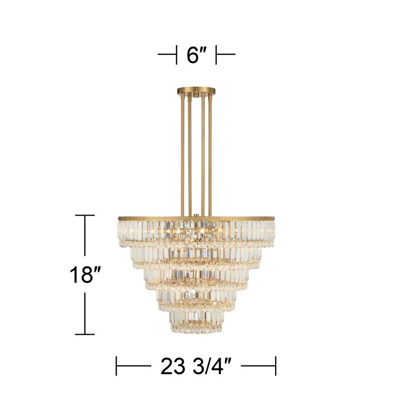 Vienna Full Spectrum Magnificence Soft Gold Chandelier 23 3/4" Wide Modern Faceted Crystal Glass 15-Light LED Fixture for Dining Room Kitchen Island, 4 of 10