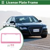 Unique Bargains Stainless Steel Car License Plate Frame Bracket with Screws Caps 2 Oval Hole Wide Frame - 2 of 4