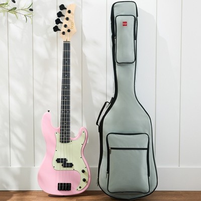 Best Choice Products Full Size Beginner 4-String Electric Guitar Bass Guitar w/ Padded Case