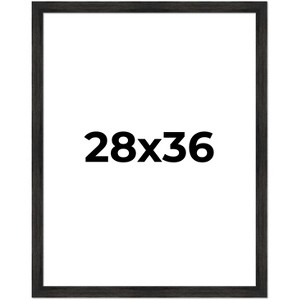 PosterPalooza | 28x36 Wide Barnwood Picture Frame, UV Acrylic, 6 Finishes - Grey, Brown, White, and Black - 1 of 4