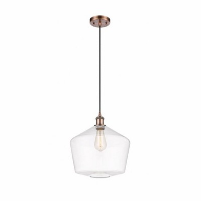 Cindyrella - 1 Light Cord Hung Mini Pendant In Industrial Style-13.5 Inches Tall and 12 Inches Wide
