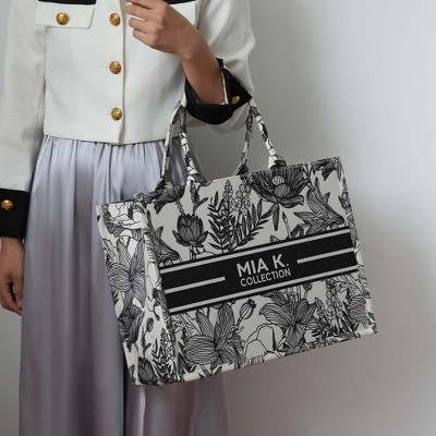 MKF Collection Canvas Beach Tote Shopper Bag, Adorabella | MKF Collection by Mia K - Black — фото 3