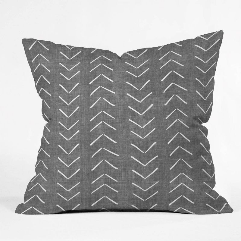 16&#34;x16&#34; Becky Bailey Mud Cloth Big Arrows Square Throw Pillow Gray - Deny Designs, 1 of 6