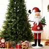 47.5 Inch Iron Santa Claus Statue with Tree, Waving Christmas Holiday Decor for Indoor Mantel or Entryway-3irtyhousy - 2 of 4