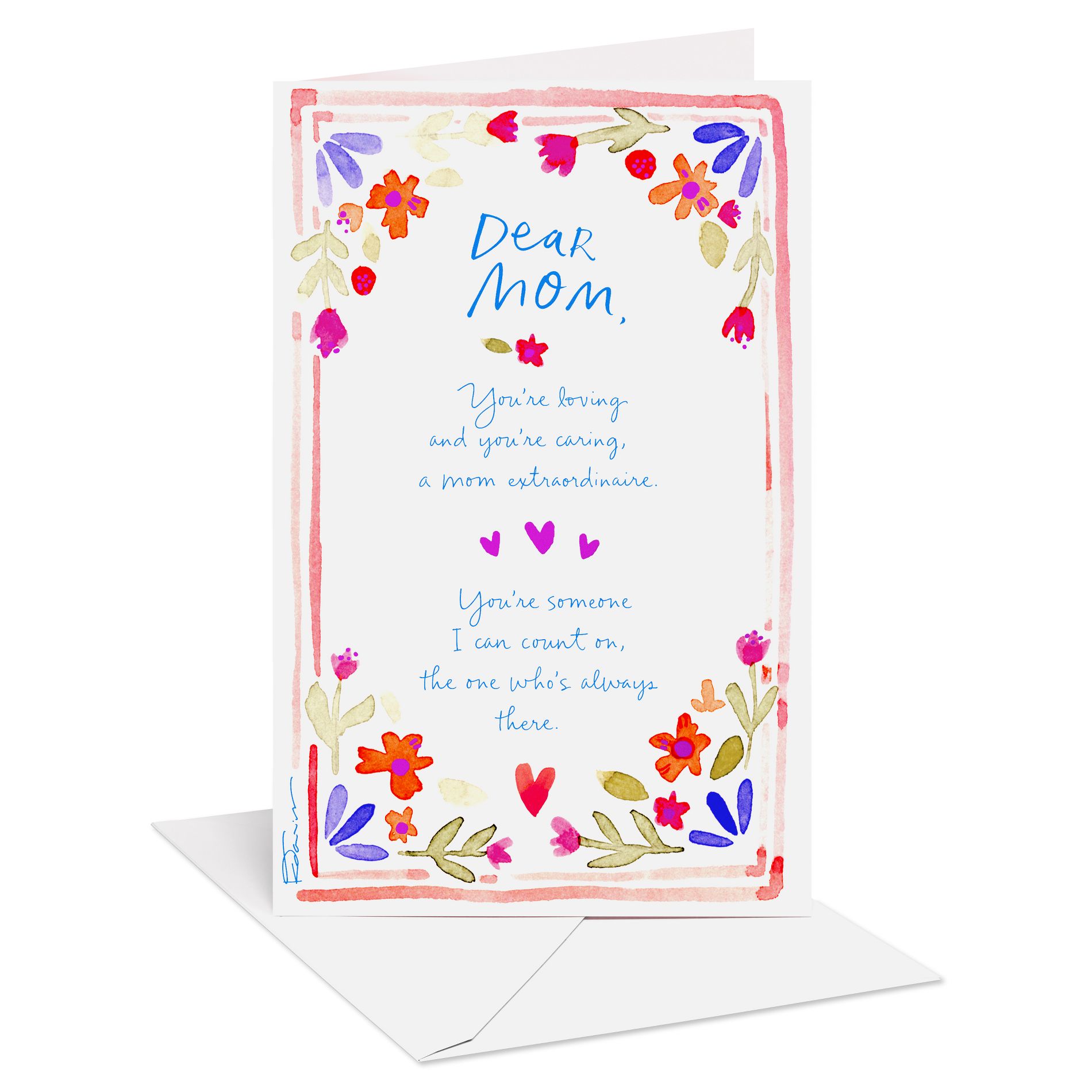 Sentimental Mother's Day Card for Mom, I Love You, Includes Envelope, Designed by Kathy Davis