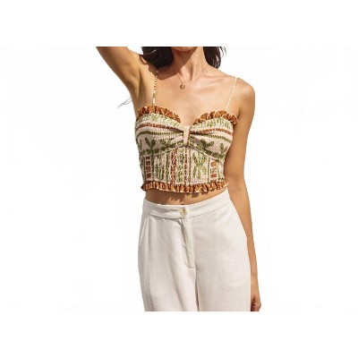 Women's Bahamas Smocked Sweetheart Crop Top - DRESS FORUM