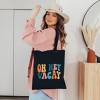 City Creek Prints Oh Hey Vacay Wavy Canvas Tote Bag - 15x16 - Black - 2 of 2