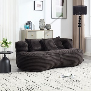 Runesay Black Bean Bag sofa Lazy Sofa for Adults and Kids - 1 of 4